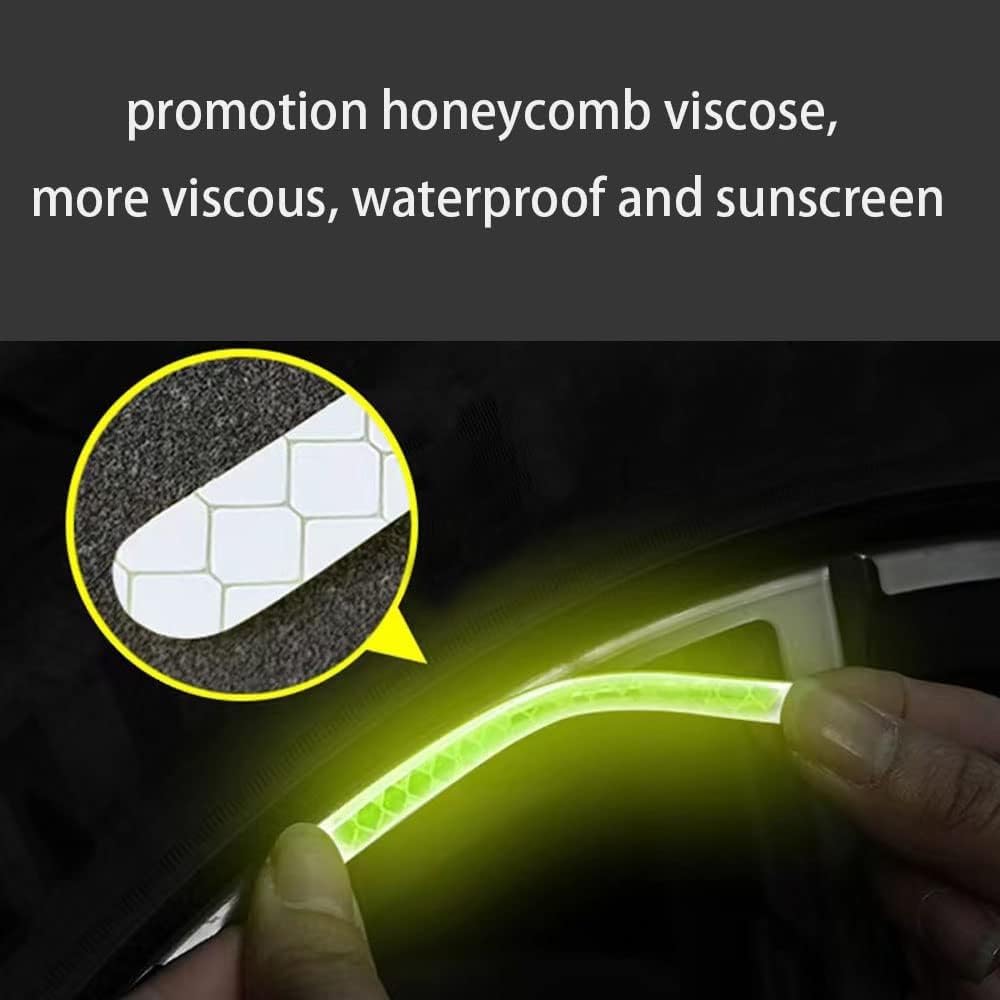 Car Bike Tyre & Body Reflective Stickers (18 stripes of Yellow Colour)