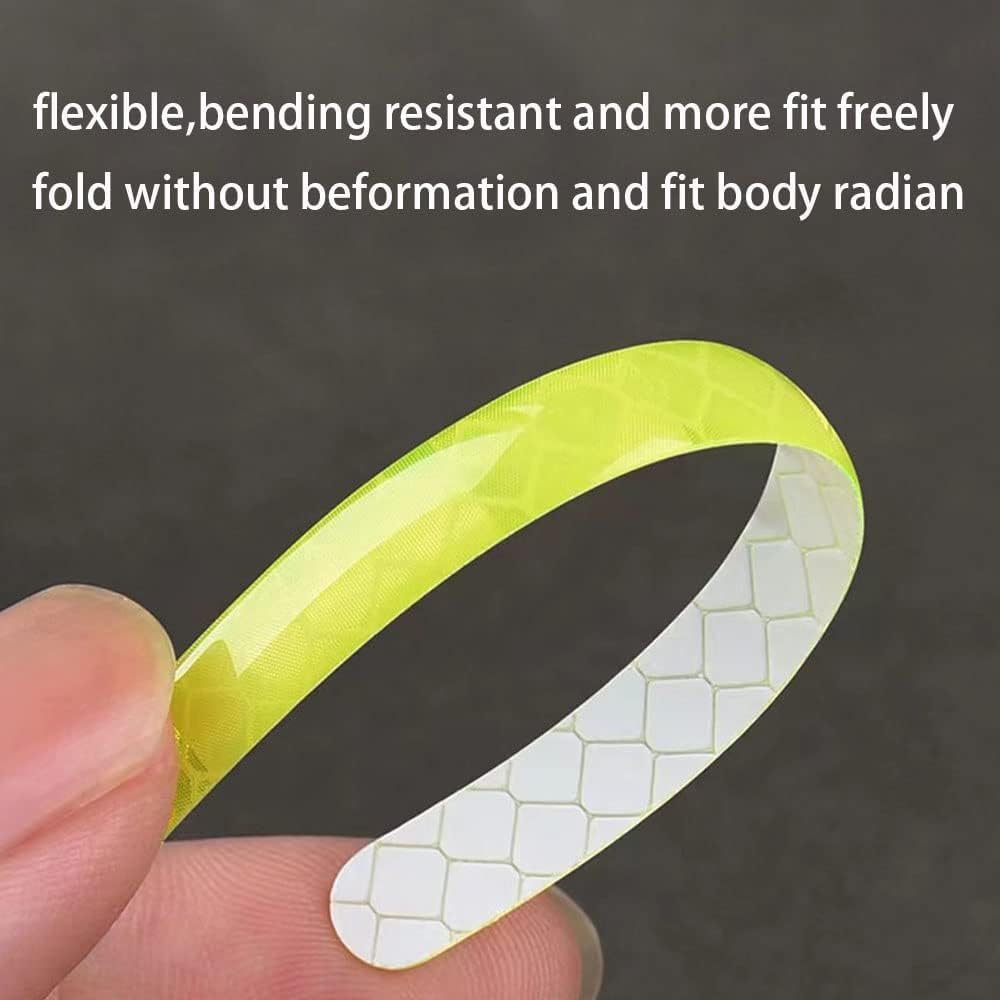 Car Bike Tyre & Body Reflective Stickers (18 stripes of Yellow Colour)