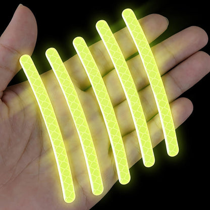 Car Bike Tyre & Body Reflective Stickers (18 stripes of Yellow Colour)